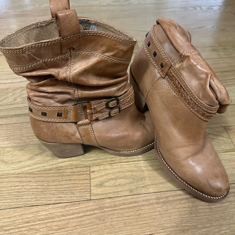 Tan booties